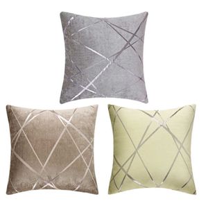 Europeisk stil Amerikansk Geometrisk Jacquard Kudde Kuddar Soffa Heminredning Vit Silver Jacquard Kudde Partihandel 45 * 45cm 210611