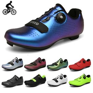 Bisiklet Ayakkabı Ayakkabı Yol Bisikleti Kauçuk Sert Alt MTB SPD Cleat Bisiklet Düz Kadın Sneakers Erkekler