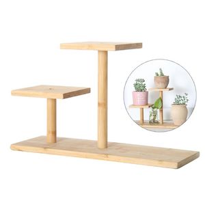 Bamboo 3 Tier Plant Stand Flower Pot Holder Bonsai Storage Display Shelf For Home Outdoor Patio Garden Corner Balcony Bedroom Planters & Pot