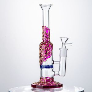 9 Inch Heady Hookahs 14mm Female Joint With Bowl Glass Bongs Honeycomb Perc Water Pipes Straight Tube Oil Dab Rigs WP533