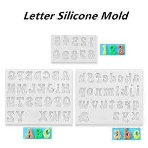 Lettera maiuscola Numero Stampi in silicone Torta fondente Biscotti Gelatina Strumento di decorazione Cioccolato Caramelle Cucina Cottura Mol