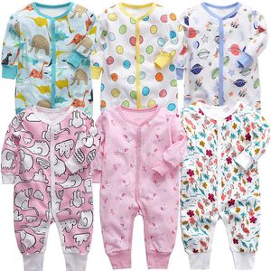 Wholesale unisex romper suits resale online - Unisex born Romper Baby Girl Jumpsuit Spring Long Sleeves Boys Clothes Body Suit Cartoon M Infant Outfits