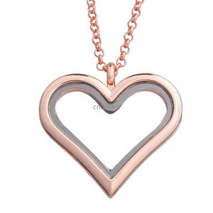 Uppdatera DIY flytande locket hjärta halsband hänge öppnande levande minneshalsband för kvinnor barn mode juvelery will och sandy