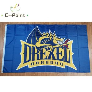 Bandiera NCAA Drexel Dragons 3 * 5ft (90 cm * 150 cm) Bandiere in poliestere Banner decorazione battenti casa giardino flagg Regali festivi