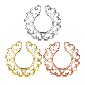 YYJFF D0010 Heart Nipple Ring Mix Colors No-Piercing Body Jewelry