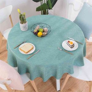 Proud Rose Cotton Linen Table Cloth Round Wedding Party Cover Nordic Tea Coffee cloths Home Kitchen Decor 210626