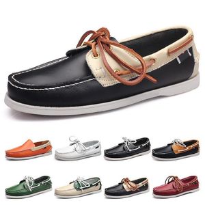 fashion style45 Scarpe da corsa da uomo in pelle stile britannico nero bianco marrone verde giallo rosso scarpe sportive comode e traspiranti per esterni