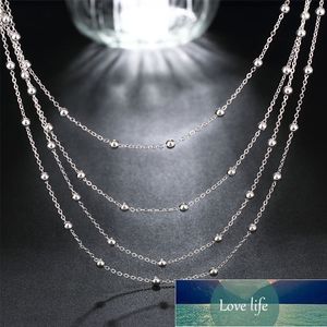 925 Silver Fashion Round Smooth Beads Necklace Silver Chains Choker Women Layered Necklaces Factory price expert design Quality Latest Style Original Status