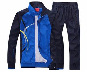 Mäns Tracksuit Spring Autumn Men Sportkläder 2 Piece Sport Suit Jacka + Pant Sweatsuit Man Kläder Basket Set