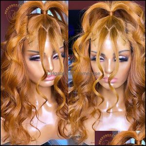 Wholesale natural full lace wigs for sale - Group buy Lace Wigs Hair Products Frontal Orange Ginger Brown Curly X4 Front Wig Density J Colored Human Closure For Women Drop Delivery