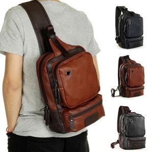 Mens Backpack Leather School Backpack Fashion Waterproof Travel Bag Casual Leather Male Large