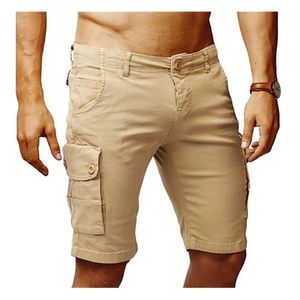 Military Cargo Shorts Mens Fahison Khaki Tactical Men Cotton Work Casual Male Short Pants Solid Multi Pocket Sweatpants 210716