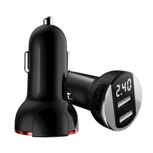 Acccic Universal Car Paperoster Adapter DC 12-24V 5 V 2.4A Podwójny port USB z wyświetlaczem napięcia samochodu dla iPhone Xiaomi Huawei Car