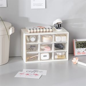 luluhut Kunststoffschublade mit 9 Fächern, Aufbewahrungsschubladen für Schreibwaren und Schmuck, Schlafsaal, Schreibtisch, Make-up-Organizer, Aufbewahrungsbox für Perlen, Ohrringe, 210914