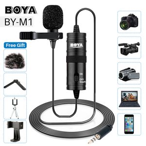 BY-M1 3.5mm Lavalier Lapel Microphone Smartphone DSLR Recording Video Record Microphone for iPhone 12 Pro Max Live