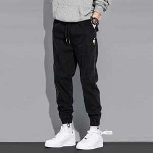 Japoński styl Moda Mężczyźni Dżinsy Wysokiej Jakości Luźne Fit Splity Designer Casual Cargo Spodnie Streetwear Hip Hop Joggers Spodnie