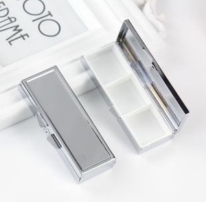 100PCS Pill Box Silver Blank Rektangel Metallpiller Container Storage Organizer Boxes SN2518