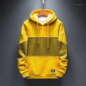 Erkek Hoodies Tişörtü Adam 2021 Sonbahar Ekleme Kapüşonlu Kazak Trendy Marka Kore Yama Kazak Erkek Giyim