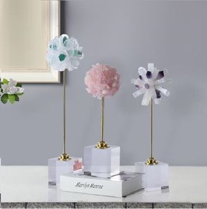 Wedding decor Creative Handicraft ornaments natural crystal flower with Transparent Base home decorations