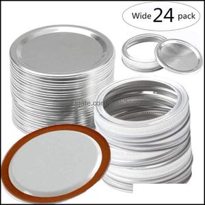 Kitchen Housekee Home Gardenkitchen Storage & Organization 24Pcs Regar Sealing Cap Mouth Lids Jar Canning Bands Split-Type Leak Proof For Su