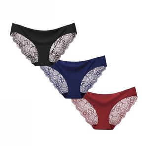 3 Pcs Sexy Lace Panties For Woman Underwear Briefs Solid Female Panty Underwear Women Seamless Sexy Lace M-XXL BANNIROU 210730