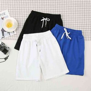 Weiße Shorts für Männer im japanischen Stil, Polyester, Laufsport-Shorts für Männer, lässig, Sommer, elastische Taille, solide Shorts, bedruckte Kleidung G220223