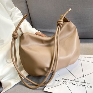 Elegancka Solidna Torba Na Ramię Dla Kobiet Trend Crossbody Ręka Hobos Zima Miękkie PU Skórzane Torebki Podróże