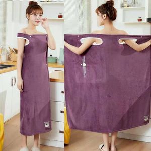 Absorbent Quick Dry Towels Cartoon Coral Velvet Bath Towel Set Beauty Adult Sling Family Bath Skirt