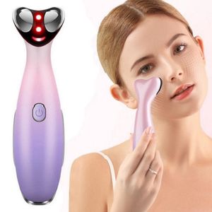 Ultrasonic Ion Beauty Eye Lip Massager Usb Rechargeable Led Therapy Vibration Anti Aging Wrinkles Heated Relax