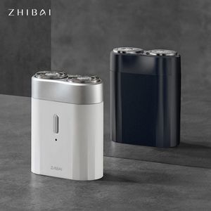 Zhibai portátil masculino mini elétrico barbeador barbeador usb carregamento ipx7 masculino aparador de barbear impermeável ferramenta de limpeza facial ferramenta de limpeza