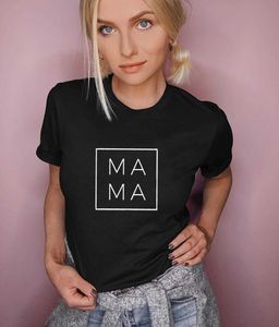 Mama Square Print Women Summer T-shirt Mom Life Short Sleeve Graphic Tees Gift for Mother Female Harajuku Tshirt Camisas Mujer X0621