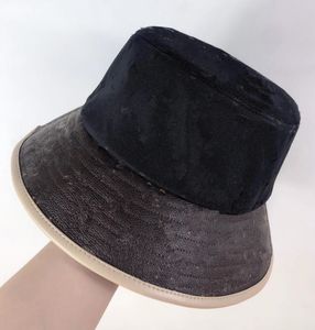 Design hattar klassiska bokstäver logotyp tryckta stingy brim kvinnors fiskare hatt somrar patchwork solskydd män boll kepsar fyra färger resa strand svart