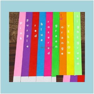 チャームブレスレットジュエリー100PCS 19*250mm Tyvek Paper Wristbands使い捨て防水識別マークブレスレット