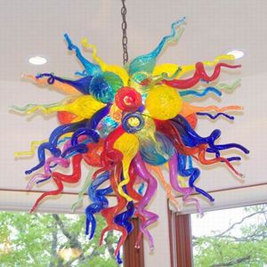 Amazing Turkish Chandelier Lamp Art Decoration Modern Hand Blown Glass Hanging Moroccan Pendant Lighting Multi Colored Lampshade LED Lights 24 by Inches