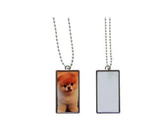 2021 Sublimation DIY Blank White Stainless Steel Dog Tag Pendants Mix Style