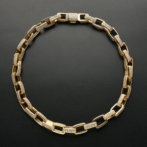 Bracelets, Earrings, Necklaces, Iced Out Geometric Square Box Chain Bracelets and Necklaces, Men's Choke Hip Hop Mini Set