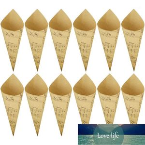 Christmas Decorations Behogar 50 PCS Retro Kraft Paper Cones Bouquet Candy Chocolate Bags Boxes Wedding Party Gifts Packing With Tape Note S Factory price expert