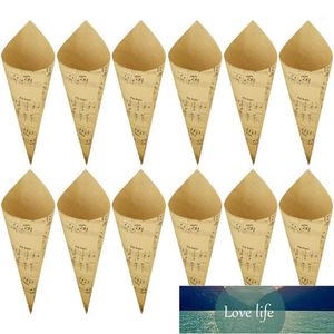 Juldekorationer Behogar 50 st Retro Kraft Paper Cones Bouquet Candy Chokladkassar Boxar Bröllopsfest Gåvor Förpackning med Tape Notes s fabriksprisexpert