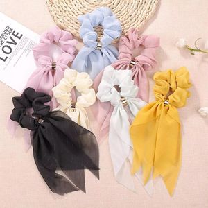 Hår scrunchies kanin kanin öra båge bowknot bobbles elastiska hästsvans slipsar flickor hår för kvinnor tillbehör rep hållare