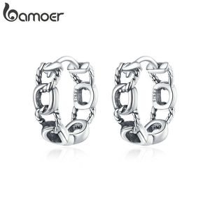 925 Sterling Silver Simple Chain CZ Stud Earrings for Women Plated platinum Silver Jewelry SCE960