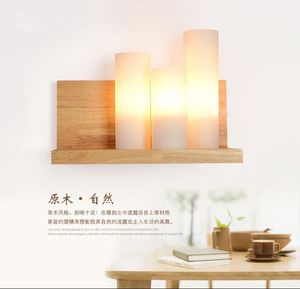Wholesale white milk glass for sale - Group buy Wall Lamps Chinese Style Brief Wood Modern Classical Milk White Glass E27 LED For Foyer porch stairs TV ZLBD049