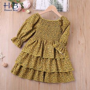 Humor Bear Girls Dress Baby Cute Bottom Ruffles Dot Princess Fashion Toddler Bambini Abbigliamento per bambini 211231