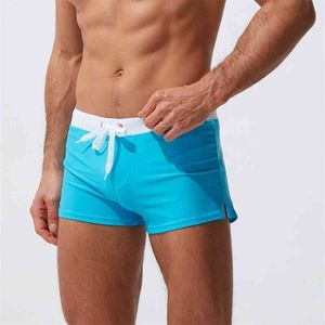 Swimwear Masculino Sexy Alta Qualidade Homens de Natação Masculinos de Beachwear Masculino Sexy Swimsuit para Homens Marca Surf Swim Trunks 210515