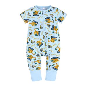 Cotton Baby Romper Newborn Zipper Short Sleeve Cartoon Toddler Outfits 2021 Bodysuit for Babies Boys Girls Clothes 0-24M Summer