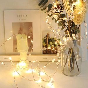 LED String Lights Mini Zasilany Zasilany Bateryjnie Drut miedziany do sypialni, Boże Narodzenie Party Pilot Curtand Curtain Fairy Light Boże Narodzenie # YL10 Paski