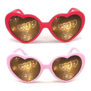 Color Heart Effect Diffraction Glasses Peach Special Effects Eyeglasses D0JD Sunglasses