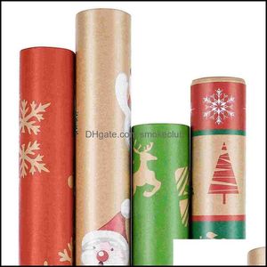 Artes, presentes Home Jardim Outras artes e artesanato EXCEART 4 ​​PCS Wrap Papel Christmas Gift House Power Feriado Kraft Wrapper Set para Boutique