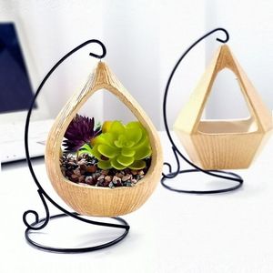 quality Hand Made Flower Basket Green vine Pot Planter Hanging Vase Container Wall Plant Basket For Garden w501 210712