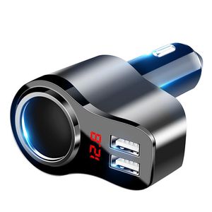 USB-laddare Snabbladdning Dual USB-port Splitter 12V-24V Socket Power Cigarette Lighter Outlet Car-Laddare för iPhone Xiaomi