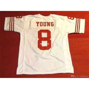 Wholesale football throwback jerseys size resale online - Throwback Steve Cheap Retro Young Custom Mitchell Ness Jersey Read Note White Mens Stitching High end Size S xl Football Jerseys Shirt